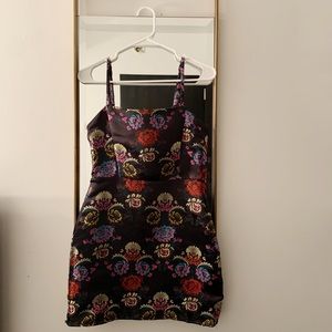 Zara mini dress, floral embroidery